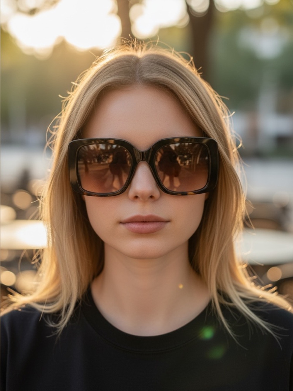 Carolina Lemke Berlin Eyewear - Molly Black, Shiny + Free Luxury Premium Case